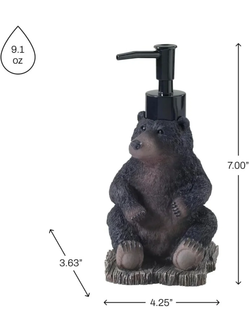 Resin Soap Dispenser & Lotion Pump - Animal Bathroom Decor, Refillable, Durable